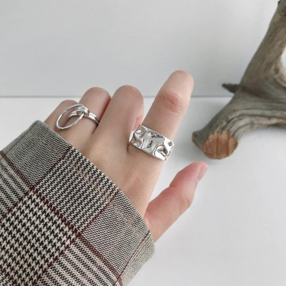 Silver Nugget Glossy Finish Ring - Picture 5 of 5